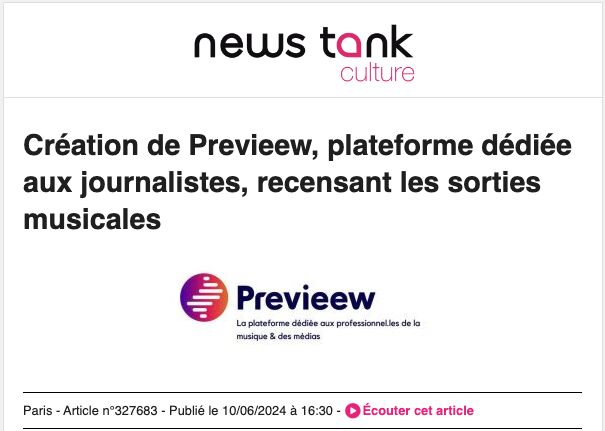 Previeew dans la presse